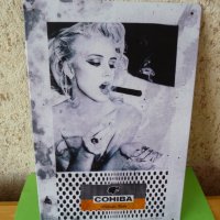 Метална табела Кохиба Cohiba Куба Кубински пури цигари Хавана Кастро мацки еротика бельо пушене лукс