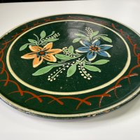 Рисувана керамична чиния/ поднос №1522, снимка 2 - Антикварни и старинни предмети - 35158337