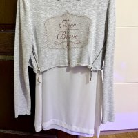 Дамска блуза 2 в 1 на Негатив/Negative wear , снимка 1 - Блузи с дълъг ръкав и пуловери - 40202760