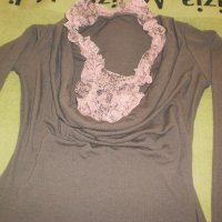 Дамска блуза трико и дантела, размер М, снимка 9 - Блузи с дълъг ръкав и пуловери - 37890730
