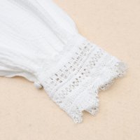 Дамска памучна блуза в бяло с дълъг ръкав, снимка 5 - Блузи с дълъг ръкав и пуловери - 42766961