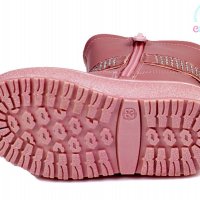 №22Детски ботушки за момиче WEESTEP розови с панделка, снимка 3 - Бебешки боти и ботуши - 31029213