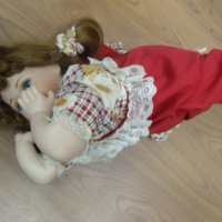 № 6442 стара порцеланова кукла   - размери - дължина 36 см , височина 17 см , снимка 4 - Други ценни предмети - 37646898
