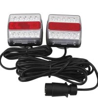 Комплект от 2 броя Универсални LED диодни стопове с магнит и кабели за ремарке, колесар, тир Е4 12V, снимка 2 - Аксесоари и консумативи - 40495088