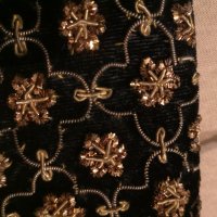 Нова малка дамска чанта за ръка портфейл черна велурена със златно, снимка 4 - Чанти - 37751153