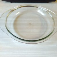 Голяма чиния йенско стъкло 70-те г., снимка 1 - Чинии - 29105273