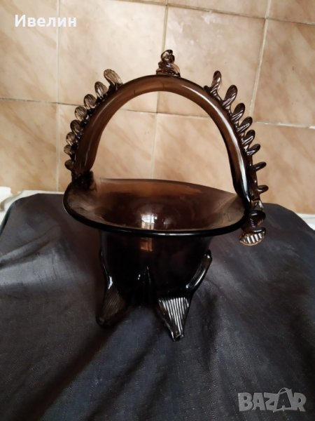 стъклена купа,бонбониера арт деко, снимка 1