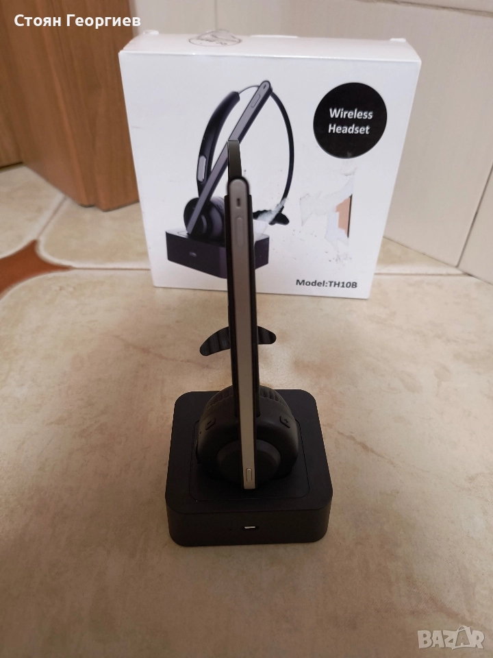 Безжични слушалки за кол център с микрофон TH10B, снимка 1