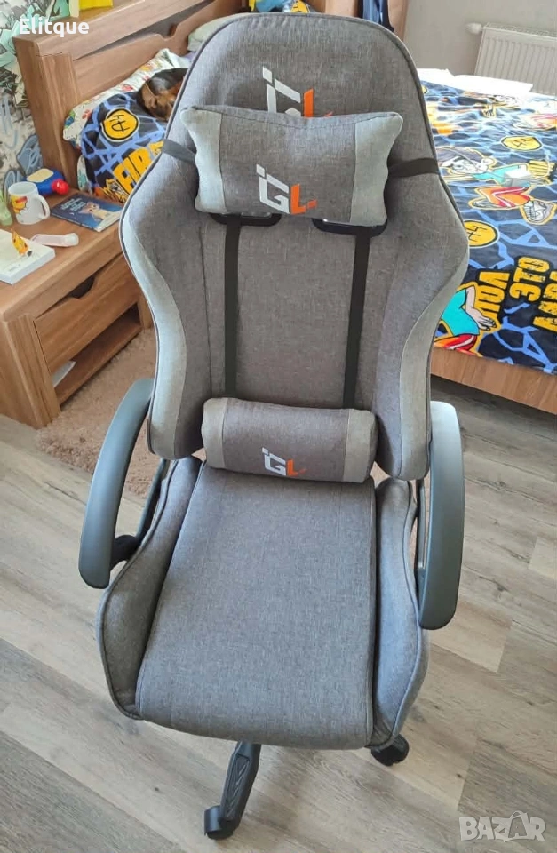 Ергономичен геймърски офис стол с лумбална и шийна опора – комфорт за игра и работа без умора, снимка 1