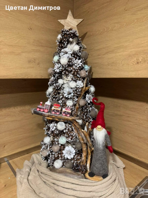 Ръчно изработена коледна елха от изцяло еко материали, снимка 1