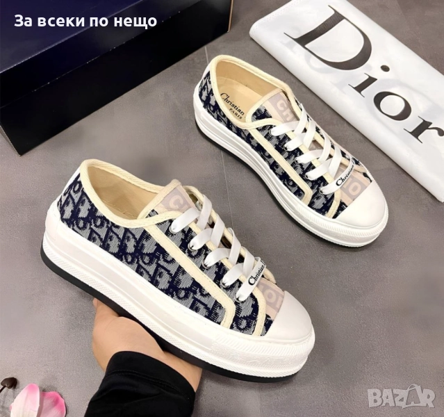 Dior Oblique Дамски Маратонки С Кутия👟Дамски Спортни Обувки Бяло/бежаво/черно Код S76, снимка 1