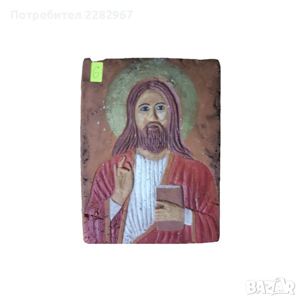 Икона на Иисус Христос - цветна - керамична - НОВА!!!, снимка 1