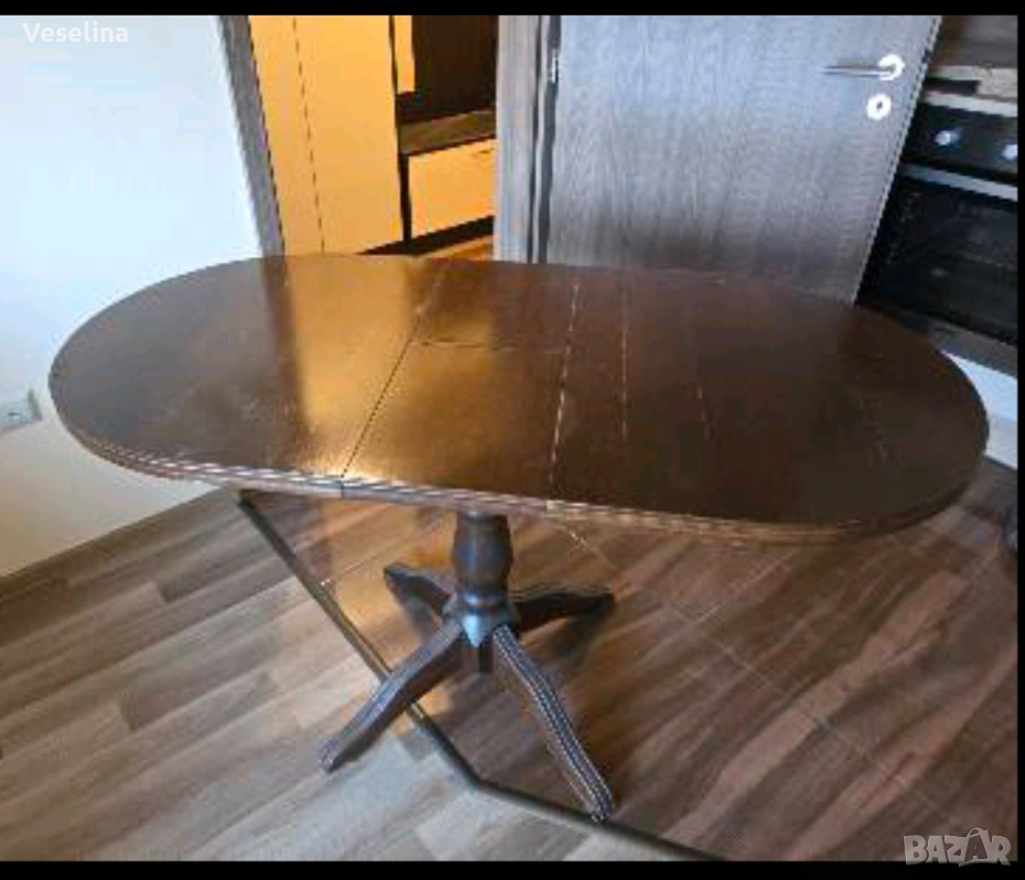 Трапезарна маса разтегателна 132/69/76 см, снимка 1