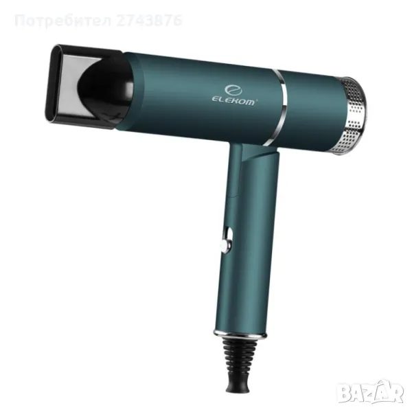 Високоскоростен Сешоар ЕК-9825, 3500 W въздушна струя - 1000 W, Формула с грижа за косата, Сгъваема , снимка 1