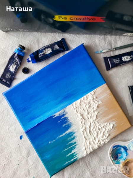 Картина на платно 20х20 с акрил, снимка 1