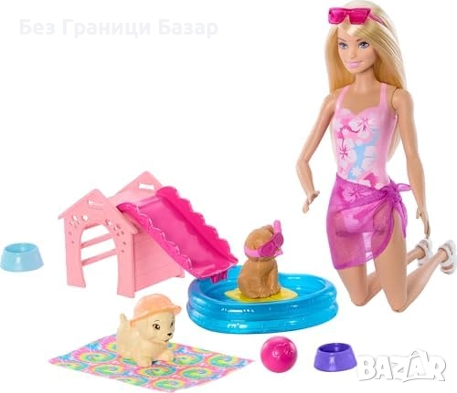Нова Барби Barbie басейн кучета кукла аксесоари пързалка играчка JBF35, снимка 1