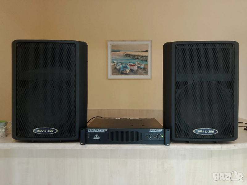 Комплект професионален усилвател и пасивни тонколони 12 инча, снимка 1