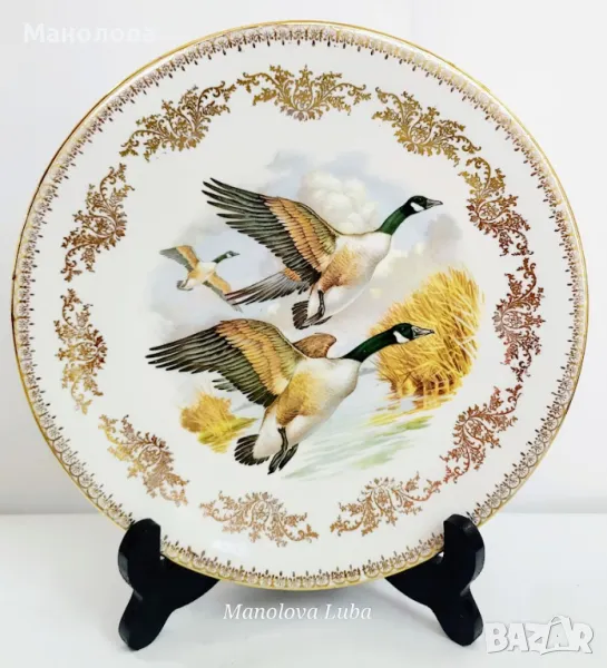 Елегантна декоративна чиния от Gainsborough Bone China, Англия. , снимка 1