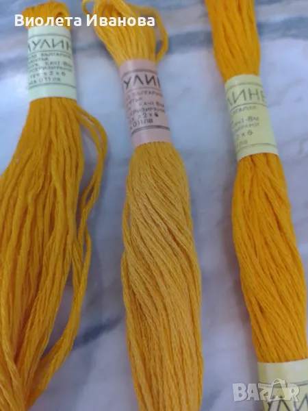 Мулине, тъмно жълто, 7 бр., снимка 1