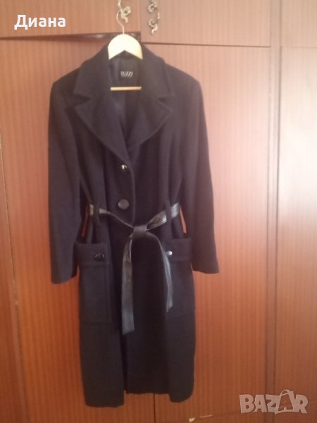 Черно вълнено палто, снимка 1