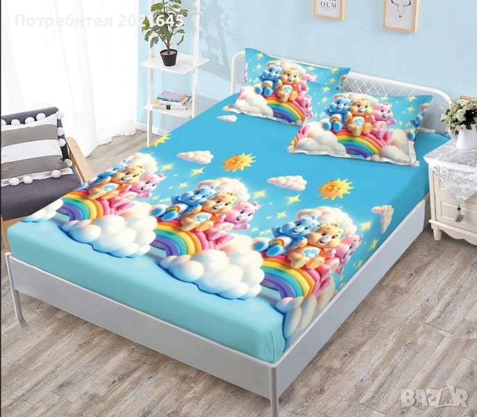 Чаршаф с ластик за 180/200 и 2 калъфки , снимка 1