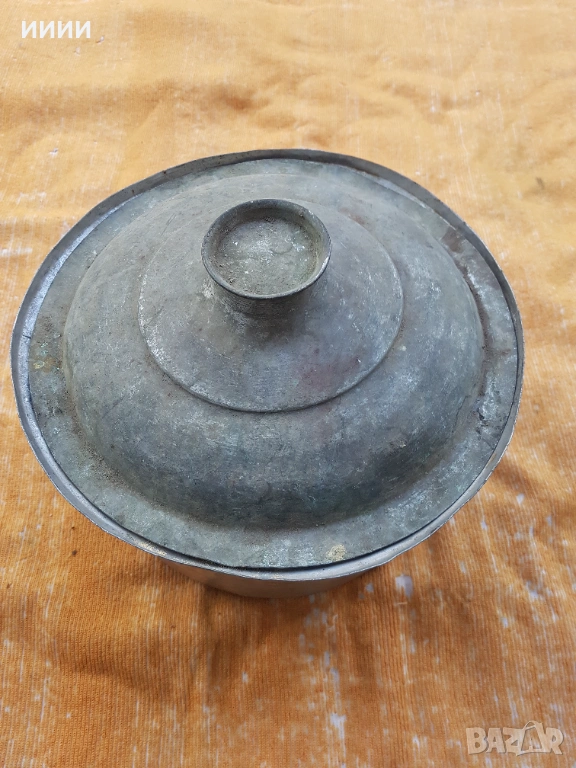 Бакърена тенджера с капак , снимка 1