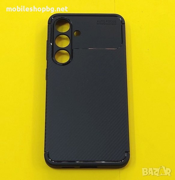 калъф за Samsung Galaxy S24 силиконов черен дизайн карбон защита за камерата LUX, снимка 1