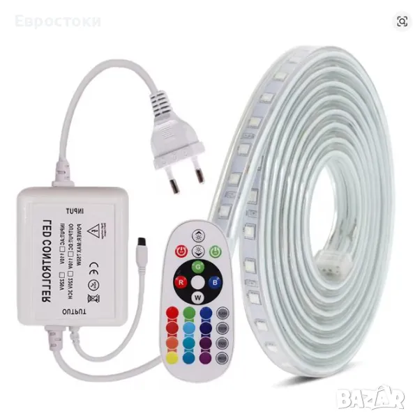 Комплект от 4 RGB лед ленти с едно дистанционно. RGB LED ленти, снимка 1