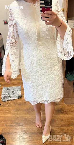 Бяла рокля от дантела , снимка 1