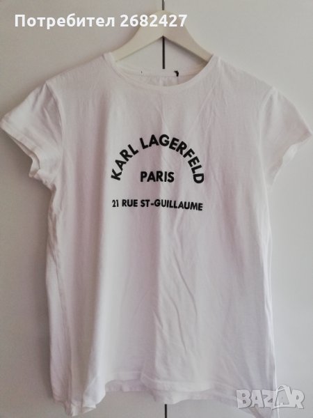 Karl Lagerfeld Тениска с модал и лого, снимка 1