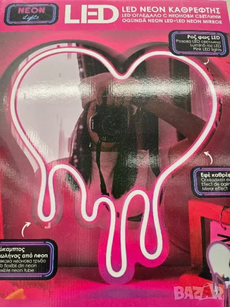 огледало неонова светлина usb, снимка 1