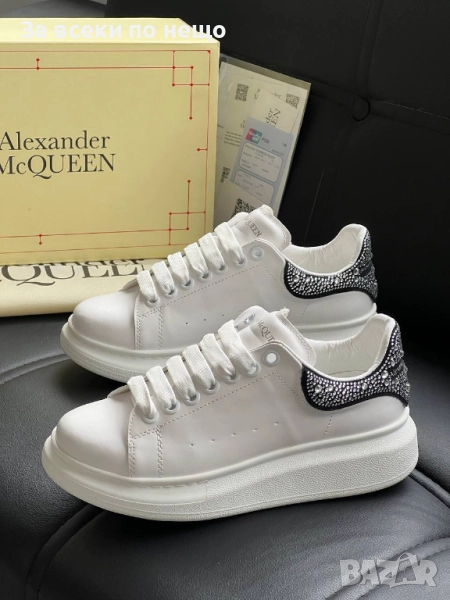 Alexander McQueen Дамски Бели Маратонки С Кристали👟Дамски Спортни Обувки В Бял Цвят Код P1367, снимка 1