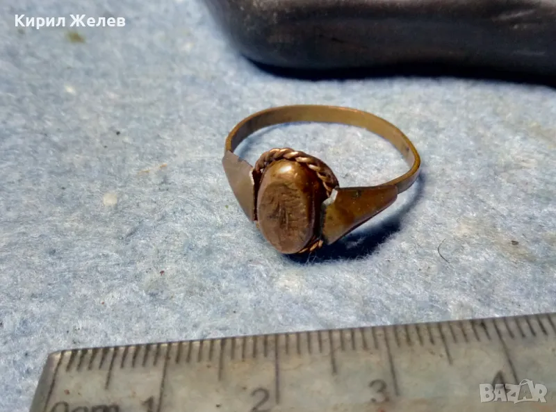 Старинен МЕДЕН ПРЪСТЕН МАЙСТОРСКА ИЗРАБОТКА РЪЧНО ГРАВИРАН 47969, снимка 1