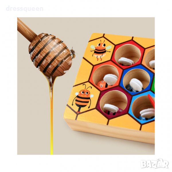 3565 Дървена игра кошер с пчели, снимка 1