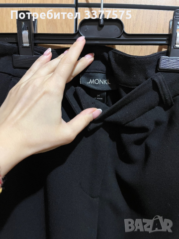 Черен прав панталон Moncl, снимка 4 - Панталони - 44642397