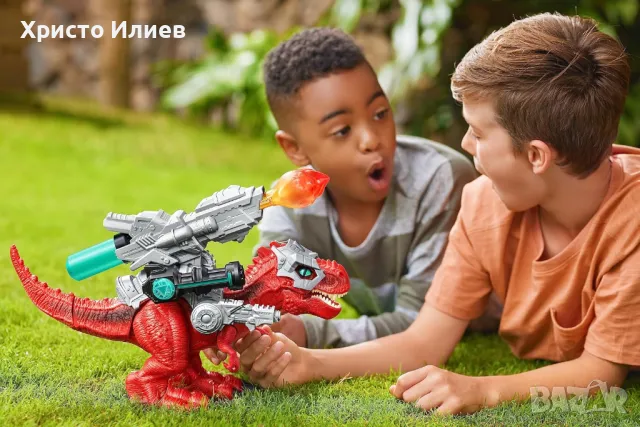 Динозавър Тирекс Трекс с бойно оръжие движения и звуци 30см Zuru Robo Alive Джурасик свят, снимка 2 - Фигурки - 47586177