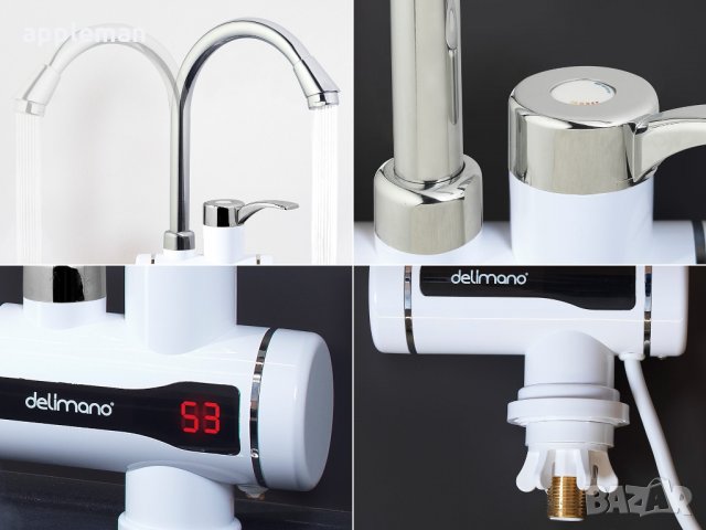 Нагревател за вода смесителна батерия проточен бойлер за плот чешма, снимка 3 - Бойлери - 29478500