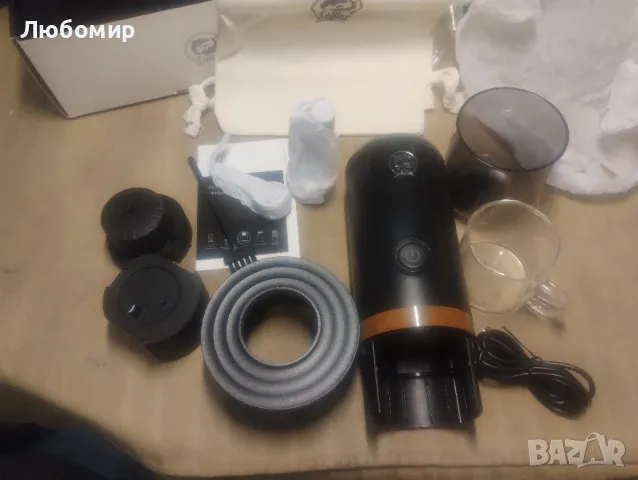 Преносима кафемашина i Cafilas: 12 V пътна еспресо машина 12 W, 9 бара налягане 2400 mAh акумул, снимка 2 - Кафемашини - 49385548