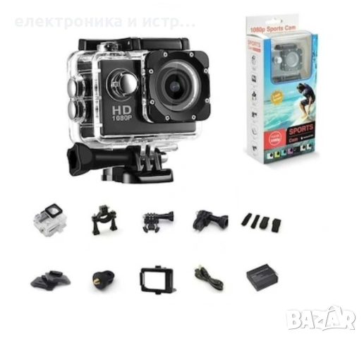 Екшън камера SPORTS CAM, водоустойчива, 4K HD , снимка 4 - Камери - 53160641