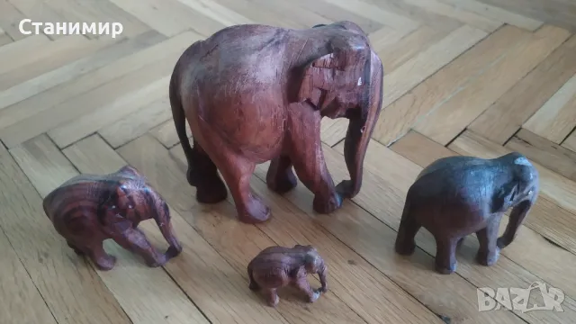 Дървени слончета - 4 бр. , снимка 2 - Декорация за дома - 48368001