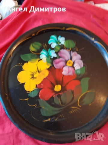 Страхотен поднос рисуван маслени бои 