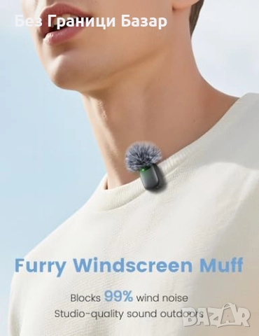 Нов Безжичен мини микрофон USB-C с шумопотискане и кейс 30 часа работа, снимка 7 - Микрофони - 52134266