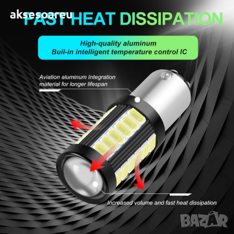 Светодиодна крушка за кола Спирачни светлини Лампа за заден ход габарит стоп 2 светлини, снимка 2 - Аксесоари и консумативи - 37652992