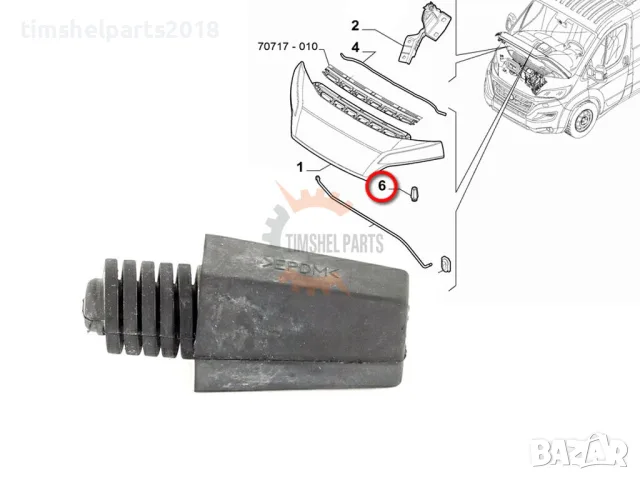Тампон за преден капак за Fiat Ducato, Jumper, Boxer след 2014 г.