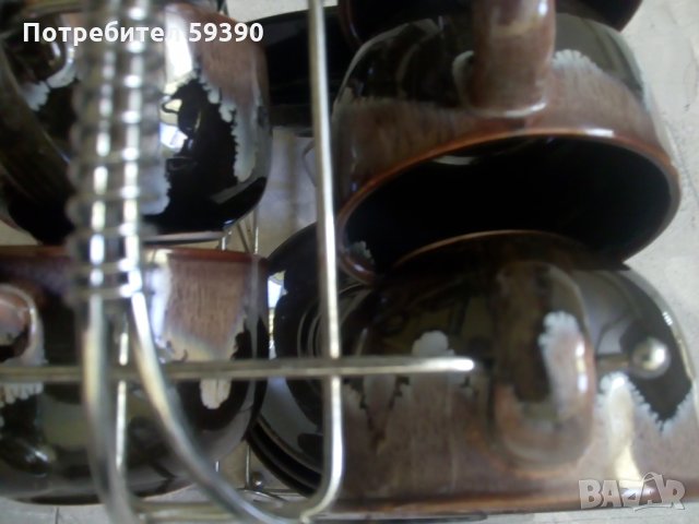 Керамични чаши за кафе със стойка, снимка 5 - Чаши - 29396157