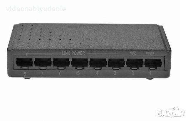 8 Port Poe Switch 6+2 Порта с DC Мрежови IP Камери NVR 8 Порт РоЕ Суич от които 6 Порта POE +2Uplink, снимка 3 - Суичове - 29272830