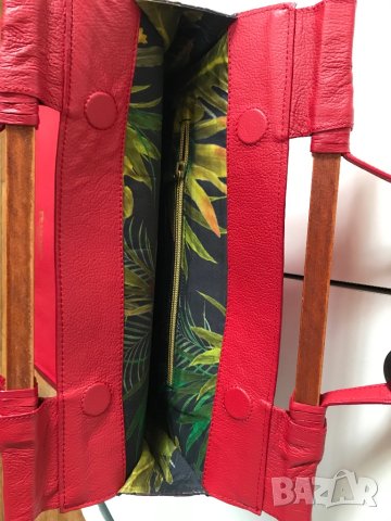 Дамска чанта корал червена и лилаво ретро стил дълга дръжка , снимка 11 - Чанти - 40397251