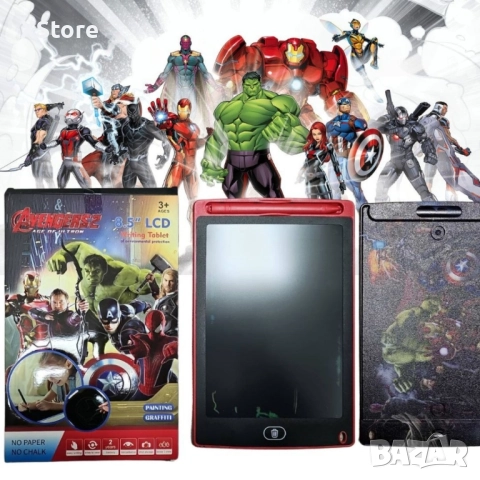Детски LCD таблет за рисуване/писане, 8.5'', 14.5x22.7 cm, Frozen/ Avengers, снимка 4 - Рисуване и оцветяване - 52517195
