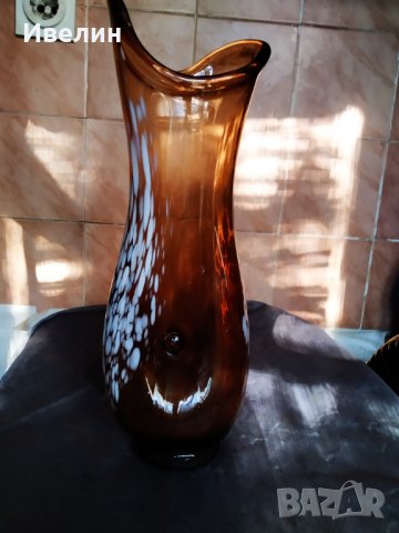 стъклена ваза арт деко, снимка 1 - Вази - 30382048