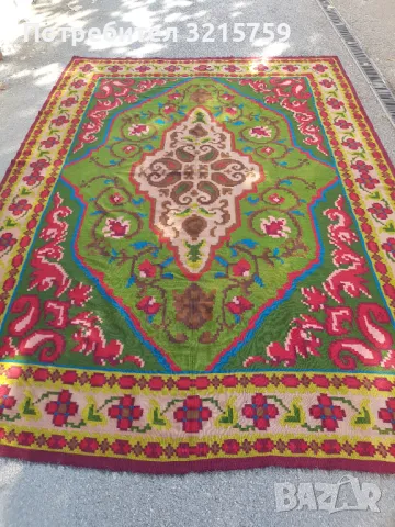 19век, тетевенски голям вълнен килим, рядък ,3.50 х 2.60м., снимка 15 - Антикварни и старинни предмети - 47905129